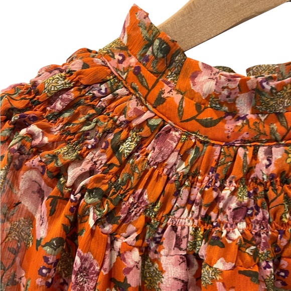 En Saison Gorgeous Smocked Floral Mini Dress, Size Medium - Picture 7 of 16